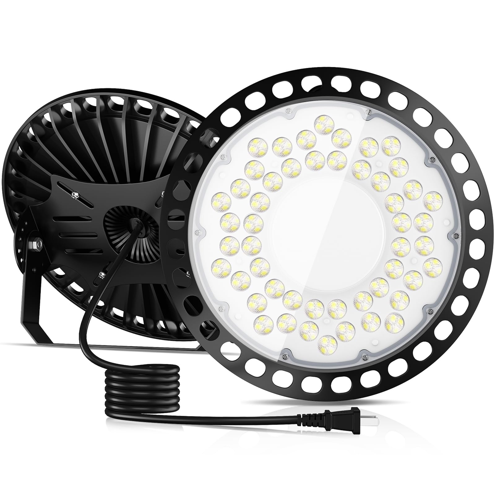 

TANKAO LED Floodlight Floodlight High Ceiling Light LED High Ceiling Light 100W Waterproof 100V High Brightness 18000lm 6500K Neutral White UFO Type чорний