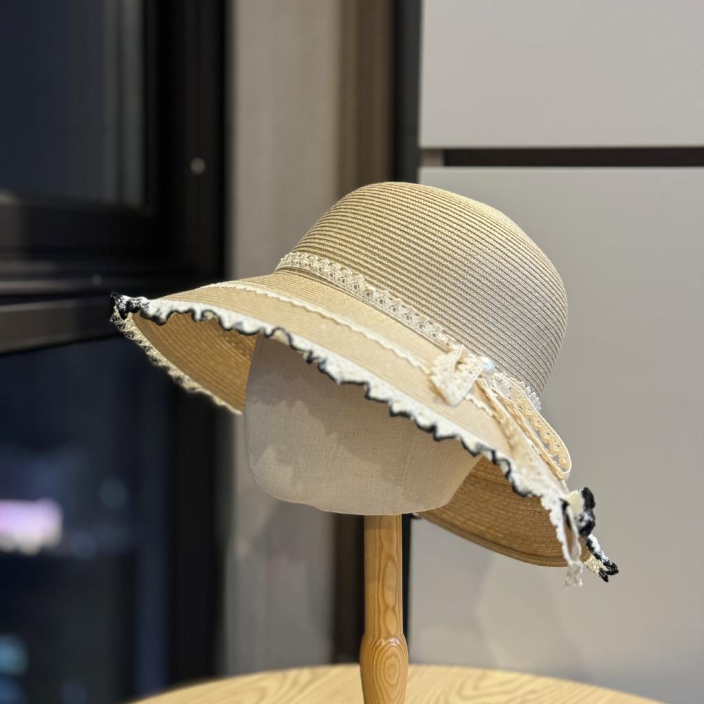 Seaside Flower Sun Hat Large Brim Straw Hat Women's Sun Protection Hat Straw Hat Sun Hat Casual Versatile Straw Hat