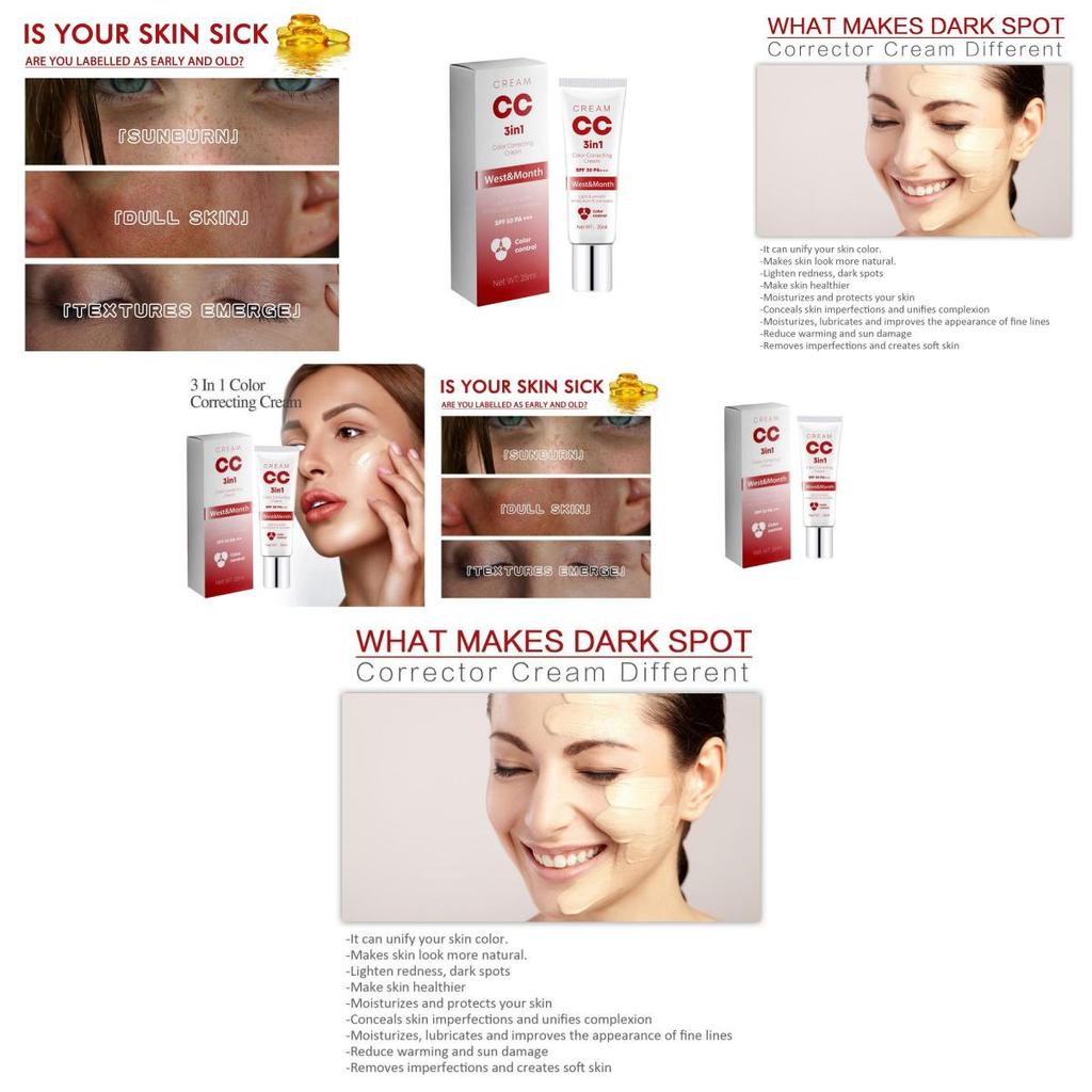 West Month Black Spot Repair Cream Hydrating Moisturizing Foundation For Flawless Skin