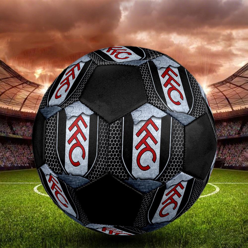 Fulham FC Size 5 Soccer Ball, Machine-Stitched PVC, Durable & High Bounce, All Ages Fit, Fan Merchandise, Matches & Outdoor Use.