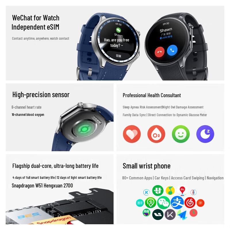 OPPO Watch X Smartwatch (Starlight Black with 3 Straps) (CN version)