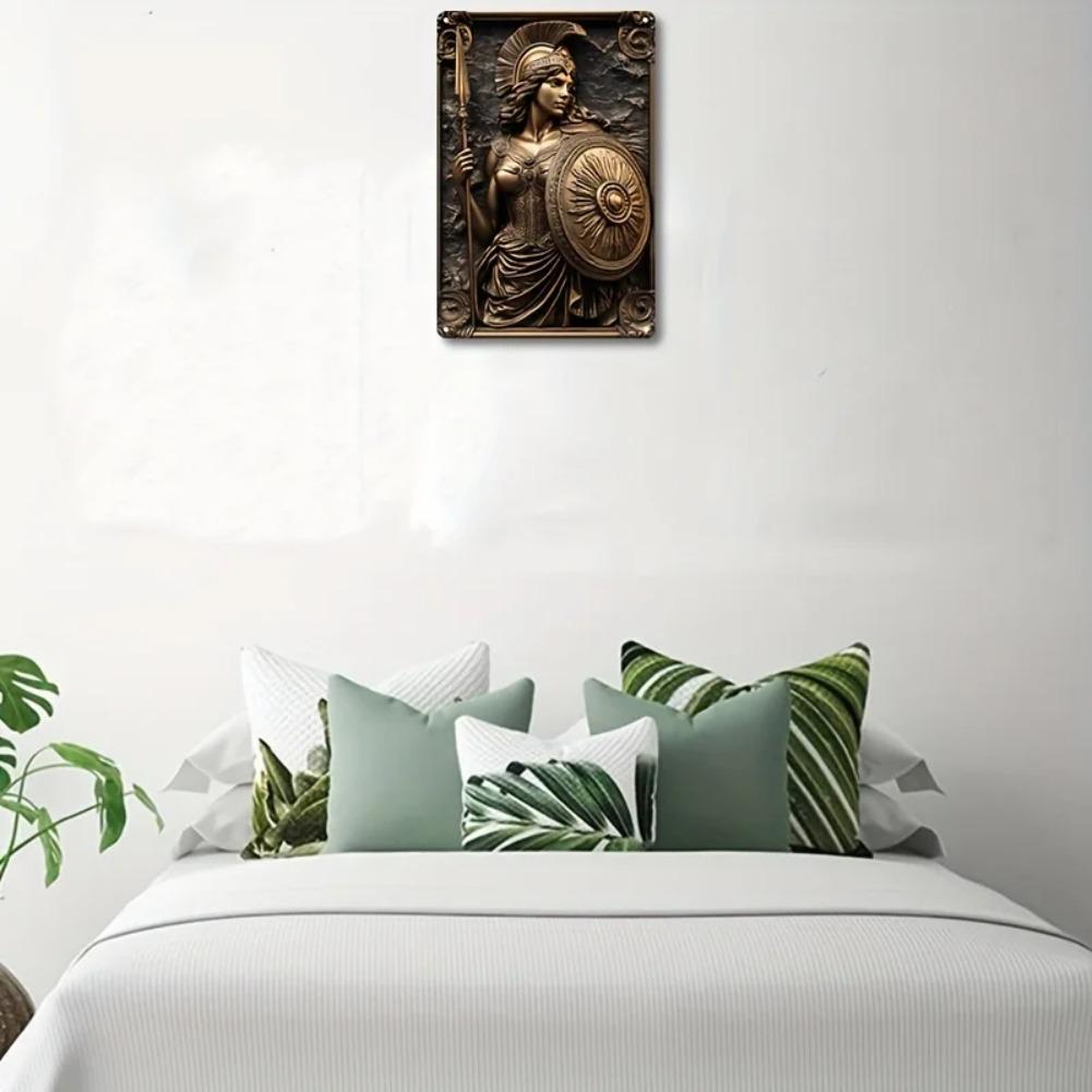 Vintage Athena Brons-stil Aluminium Väggbonad Dekorativ Plakett | 7,9x11,9 Tum Mångsidig Fyrkantig Skylt för Heminredning