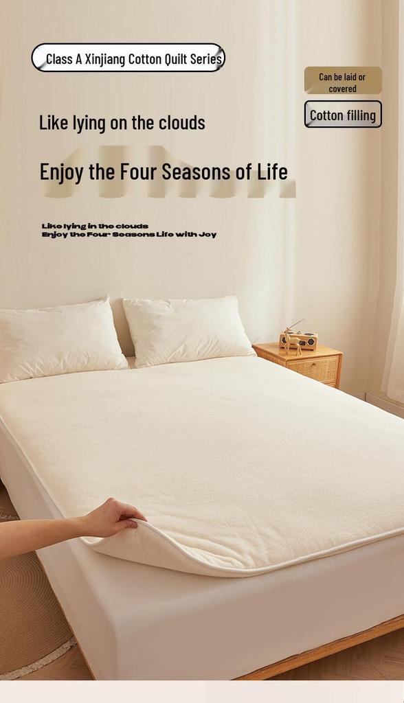 Thickened Soft Cotton Wadding Mattress Pad for Student Dorm Single Bed or Floor