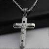Collana Pendente da Uomo in Acciaio Inossidabile, Titanio, con Croce di Gesù, Accessori