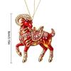 2D Acrylic Chinese Zodiac Goat Ornament Red Gold Color for Christmas Lunar New Year Home Door Hanging Decor Gift