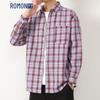 Camisa Casual Masculina de Manga Longa Xadrez