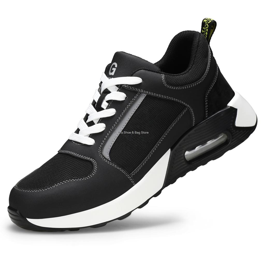Fashion Air Cushion Men Safety Shoes Steel Toe Work Shoes Puncture Proof Sneaker for Worker Man Work Safety Boots Breathable Industrial