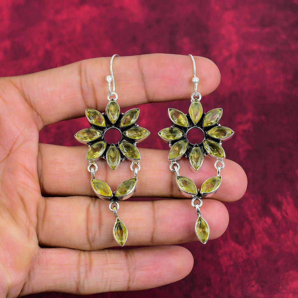 Gorgeous Citrine Handmade 925 Solid Sterling Silver Jewelry, Beautiful Gemstone Earring, Citrine Jewelry For Love