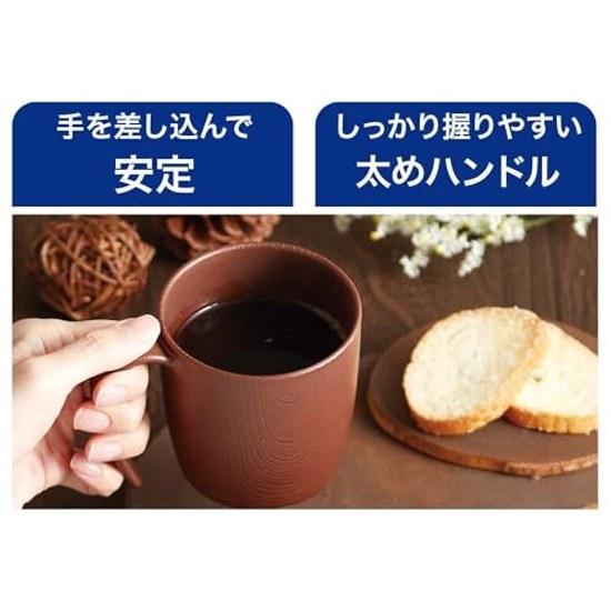Skater easy-to-hold cup 290ml handle wood grain green plastic made from biomass materials microwave dishwasher safe NMGS1HB-A