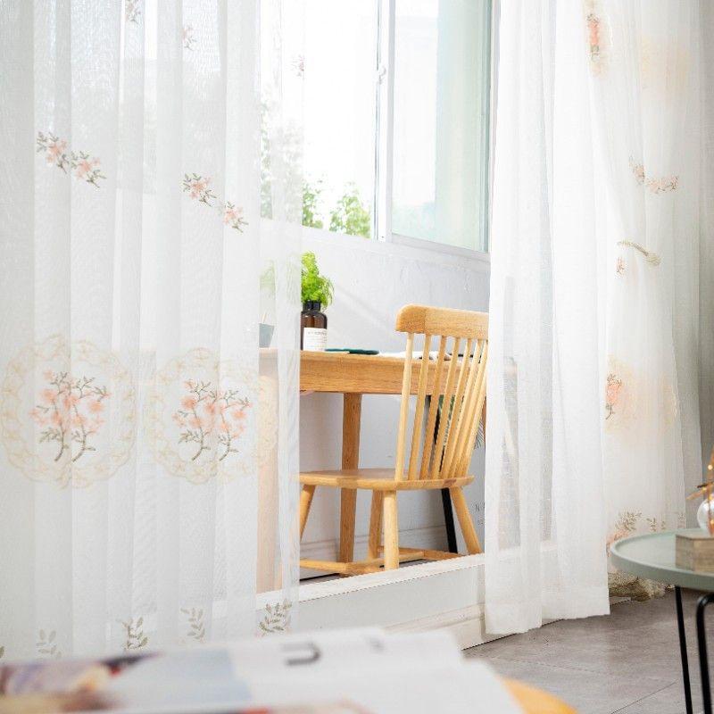 3D Embroidered Floral Tulle | Luxurious European Design | Grommet Tops, Beaded Ropes and Lace Valances | Bedrooms and Living Rooms