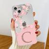 Flower Letter Pink Fashion Initial Clear Case pro Apple iPhone 14 11 13 12 Pro 7 8 Plus XR X XS Max 6 6S silikonový kryt na telefon