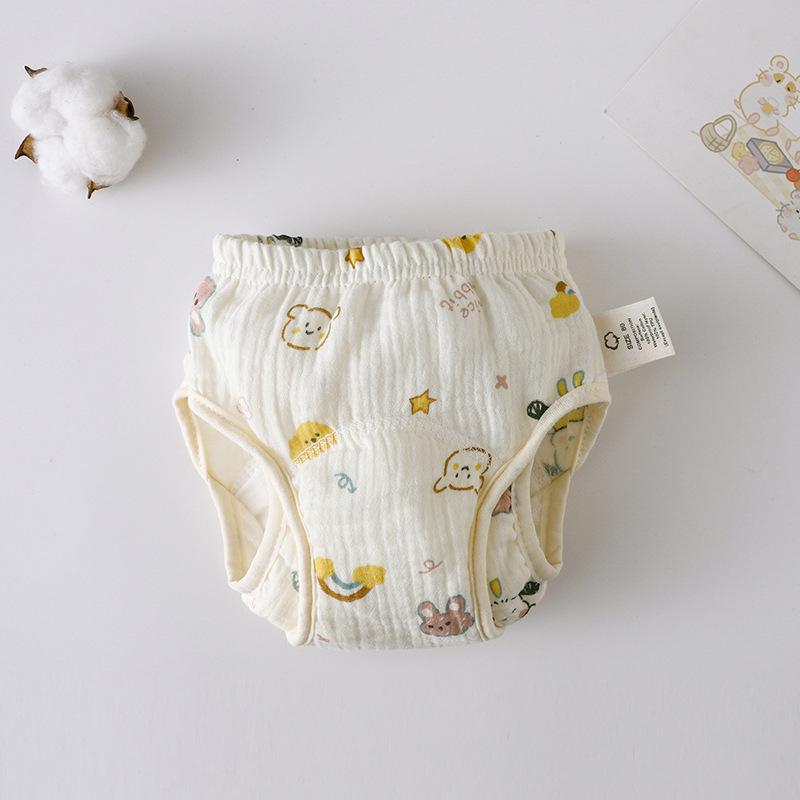 Korean Style Winged Baby Gauze Pull-up Pants: Pure Cotton Diaper Cover & Training Pants