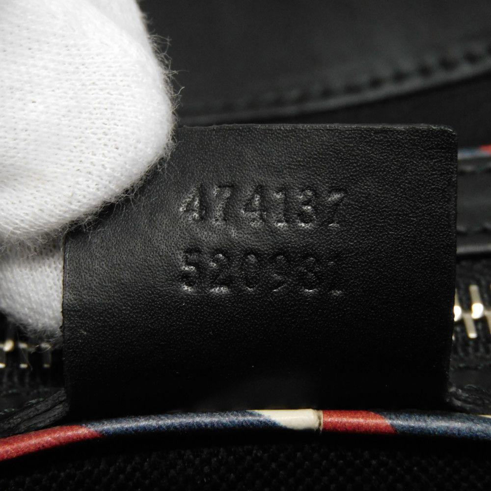 Used GG Supreme Messenger Bag 9539 474137 9F23N 8850 7921 Logo Applique Web Embroidery Black Men's from Japan AUTHENTIC