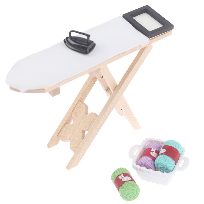 1:12 Dollhouse Miniature Furniture Ironing Board Scene Set Doll House Home Decor