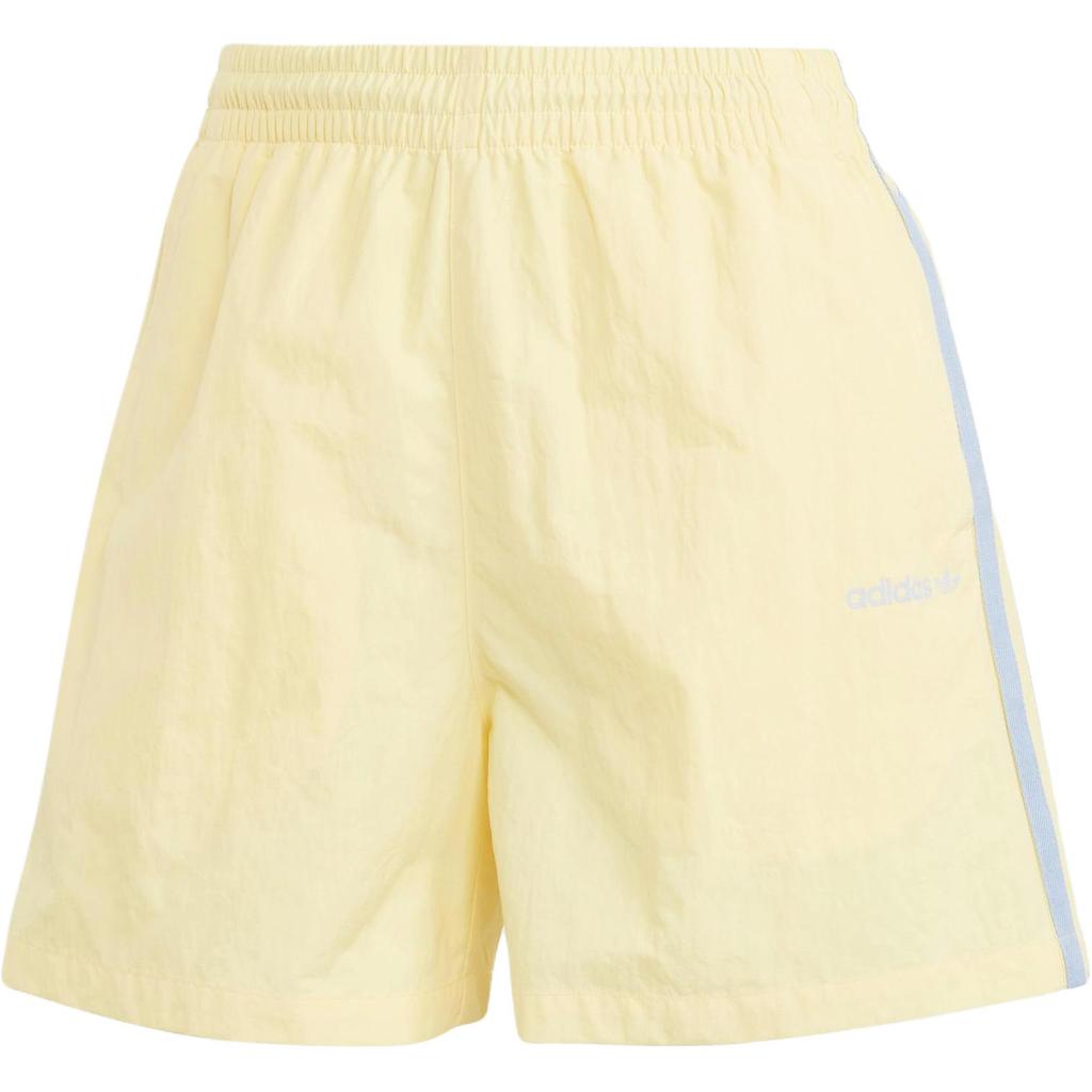 Adidas Originals Trefoil Striped Elastic Waist Regular Shorts Women Bottoms Yellow IT8162