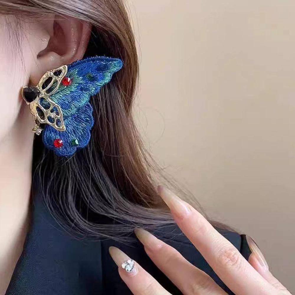 Luxury Embroidery Butterfly Earrings Ear Jewelry Delicate Earrings for Women  Lady Girl