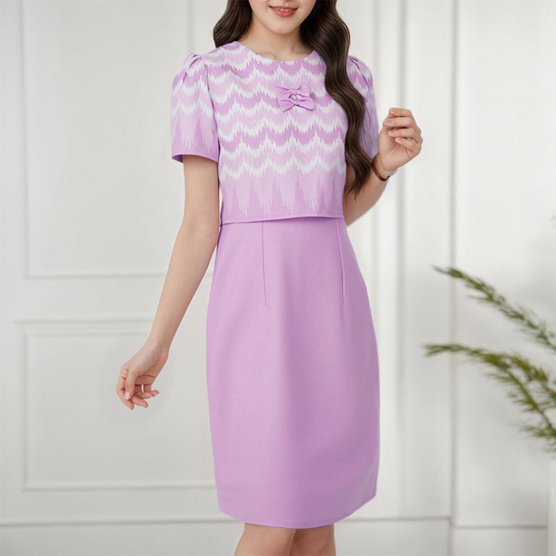 

ZANZEA Женское повседневное летнее платье с круглым вырезом и коротким рукавом с принтом S розовый