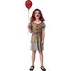 Scary Clown Costume - CIAO - Size 7-10 Years - Black - Beige - Red
