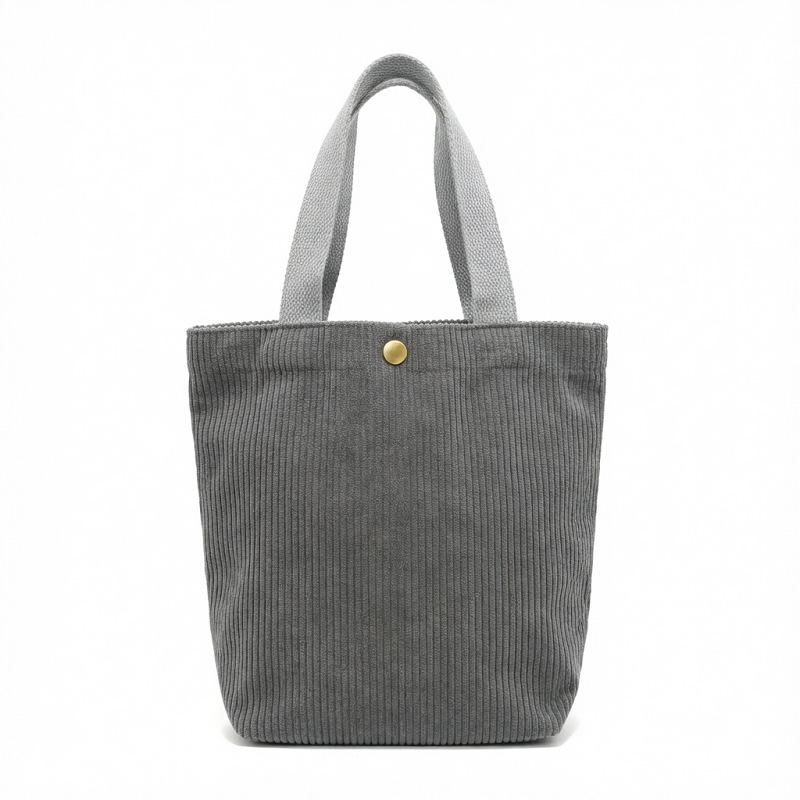 Retro Corduroy Bento Shoulder Bag - Versatile Canvas Handbag for Students and Commutes