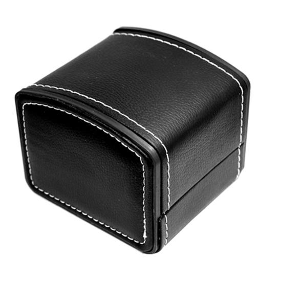 Faux Leather Square Jewelry Watch Case Display Gift Box with Pillow Cushion