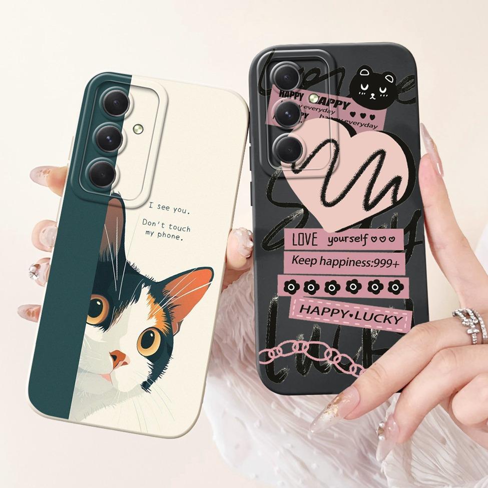 For Samsung S23 FE S 23 Plus Ultra Case Cute Cat Luxury Funny Girl Silicone Phone Case For Samsung S23 Ultra Funda Coque Capa