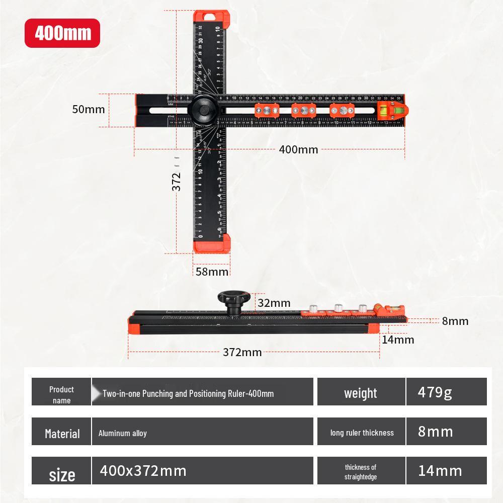 Multifunctional Woodworking T-Square & Positioning Angle Ruler