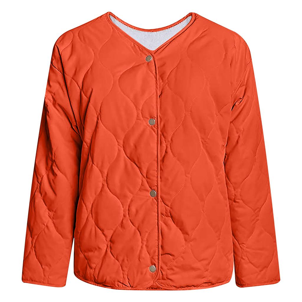 Women Winter Casual Fashion Solid Color Button Plush Jacket Long Sleeve Coat