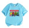 Kids Boys Girls 100% Cotton Crew Neck Short Sleeve T-Shirt, Funny Cartoon Game Character Printed Casual Soft Breathable Tee Shirt for Daily Playwear G