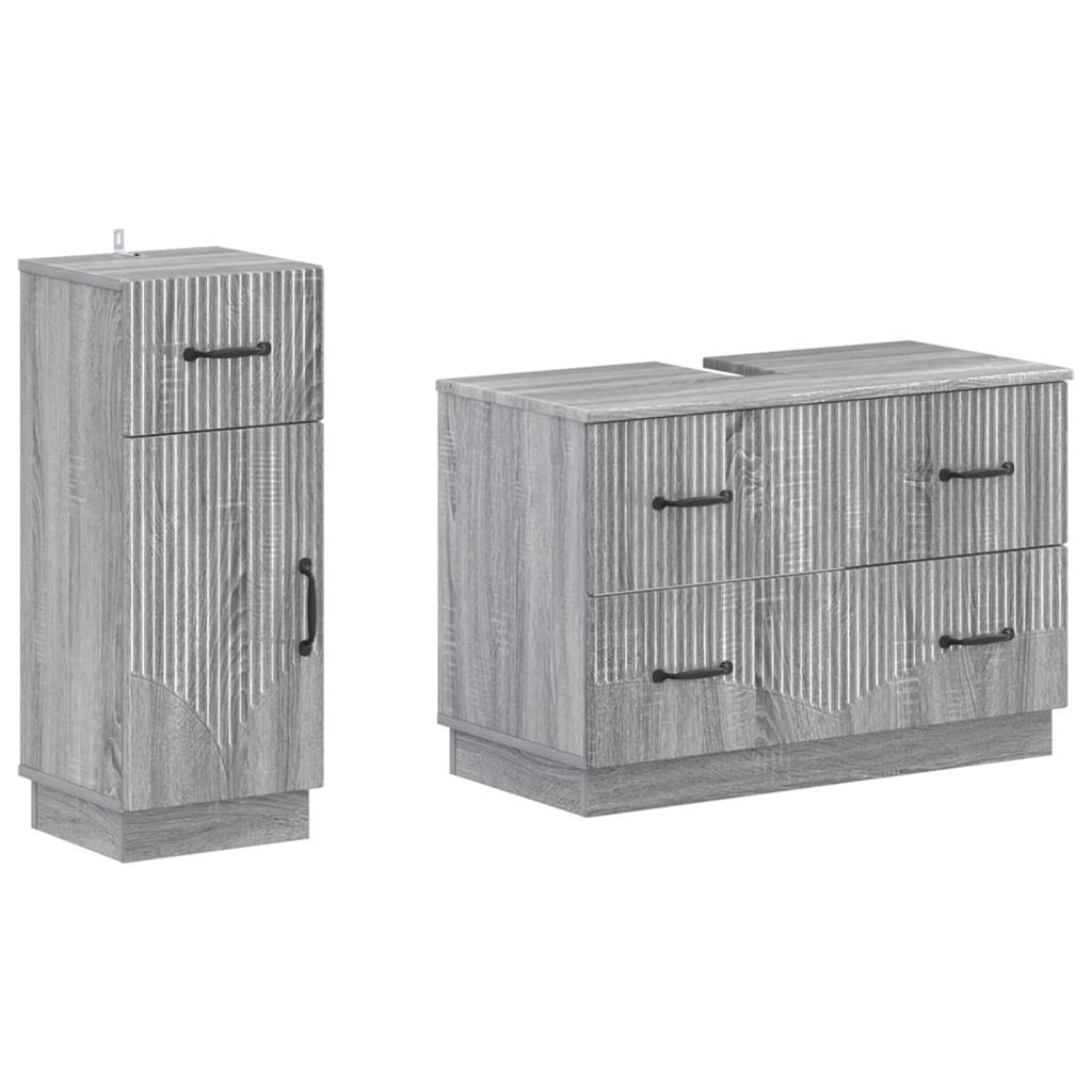 2 Piece Bathroom Cabinet Set HOORN Sonoma Grey