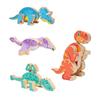 Set Of 4 Wooden Dinosaur 3D Puzzle Toy Take Apart Construction Building Block Learning Toy For Children Fine Motor Skill
