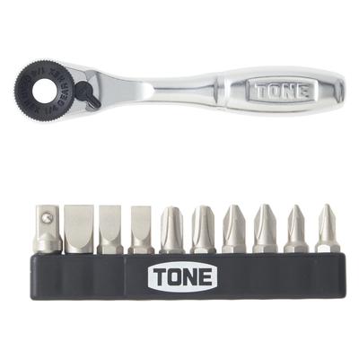 TONE Conjunto de Chaves de Catraca de Inserção de Bits Inclui 11 Peças BR10S, & 6,35mm (1/4 "),