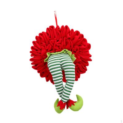 Elf Leg Christmas Tree Decoration Wreath Pendant Front Door Xmas Hanging Ornament Wall Decor for