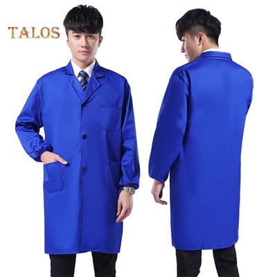 Abbigliamento da lavoro da uomo con maniche lunghe/corte antipolvere, tasche con bottoni, camice da laboratorio