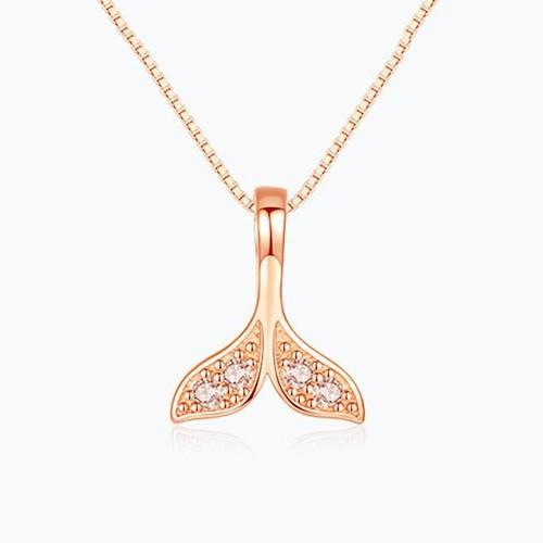 

Fashion Zircon Fish Tail Necklace Mermaid Dolphin Pendant Collarbone Chain Jewelry
