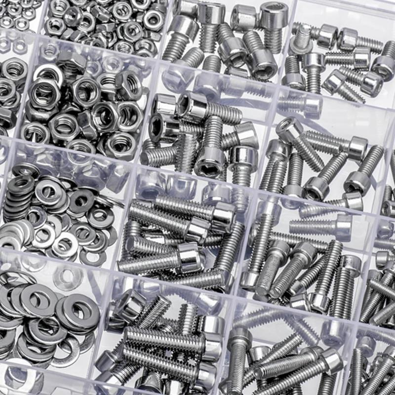 880pcs M2 M3 M4 M5 Cup Head Screws Bolts for Hardware Manufacturing Industry