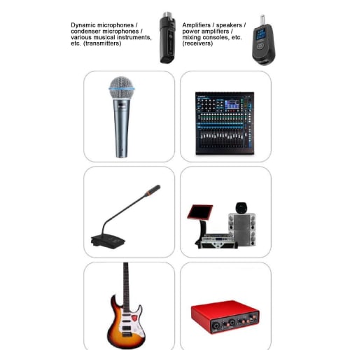 Microphone Transmitter Receiver XLR System Rechargeable Adapter Dynamic Microphone 6.35mm Interface for Vocal Concerts and Events