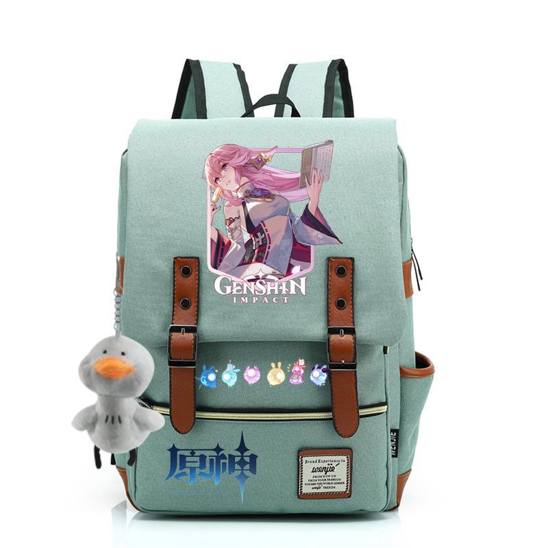 Yuanshen male and female students schoolbag anti-theft large-capacity backpack men's bag computer bag