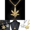 Stylish European And American Hip Hop Necklace With Alloy Maple Leaf Pendant For Men
