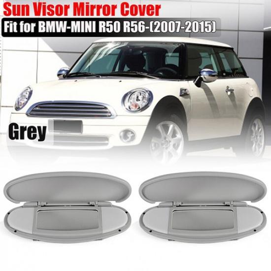 2X Gray Replace Fits BMW Mini Cooper R55-R61 07-14 Sun Visor Vanity Mirror Cover