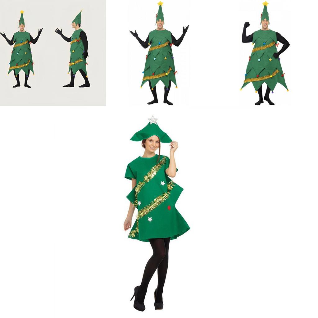 Stylish Men's Women's Christmas Tree Skirt Cosplay Outfit For Holiday Parties