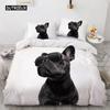Lovely Animal 3D Bedding Sets White Duvet Quilt Cover Set Comforter Bed Linen Pillowcase King Queen 200*220cm Size Dogs Pets Dog