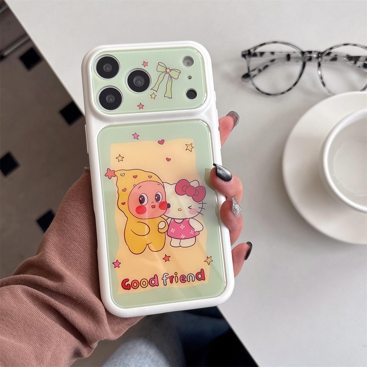 

KT Cat Cartoon iPhone 15/16/17 PROMAX Anti-Fall Case 15