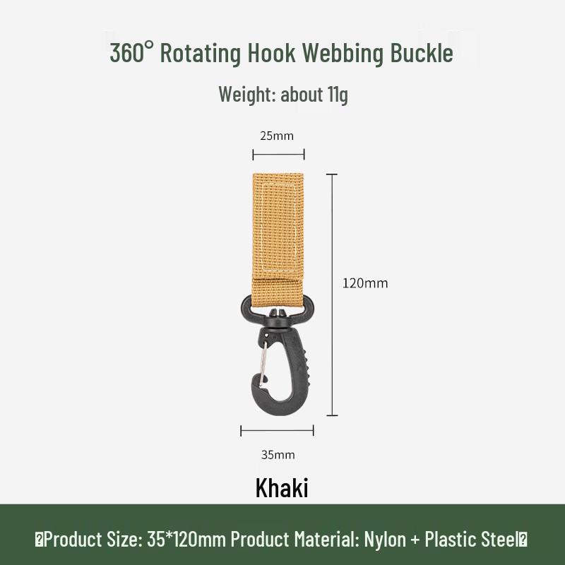 ZISIZ Outdoor Tactical Multi-purpose Webbing Carabiner Buckle One Size