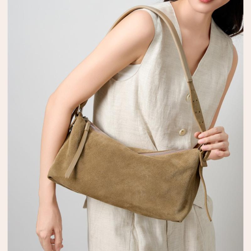 Nuova Borsa da Donna in Camoscio, Borsa a Spalla in Camoscio Light Luxury per il Pendolarismo, Manico Regolabile, Borsa da Donna Casual Versatile da Sotto Braccio