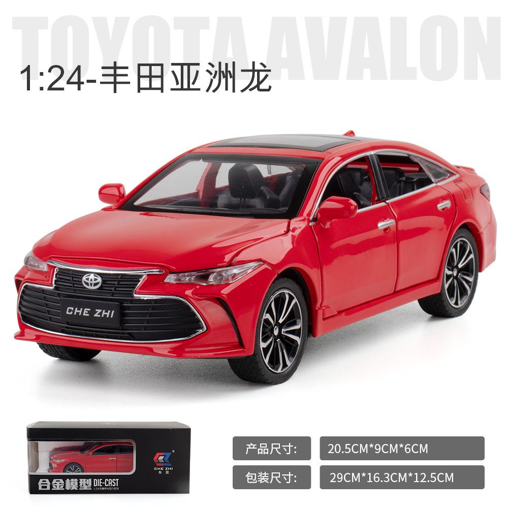 1:24 TOYOTA AVALON Toy Car For Children Diecast Metal Model Miniature Sound Light Doors Openable Collection Gift For Kids
