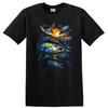 Fish T Shirt Fishing School Ocean Sunset Water Scene Marine Life Tee