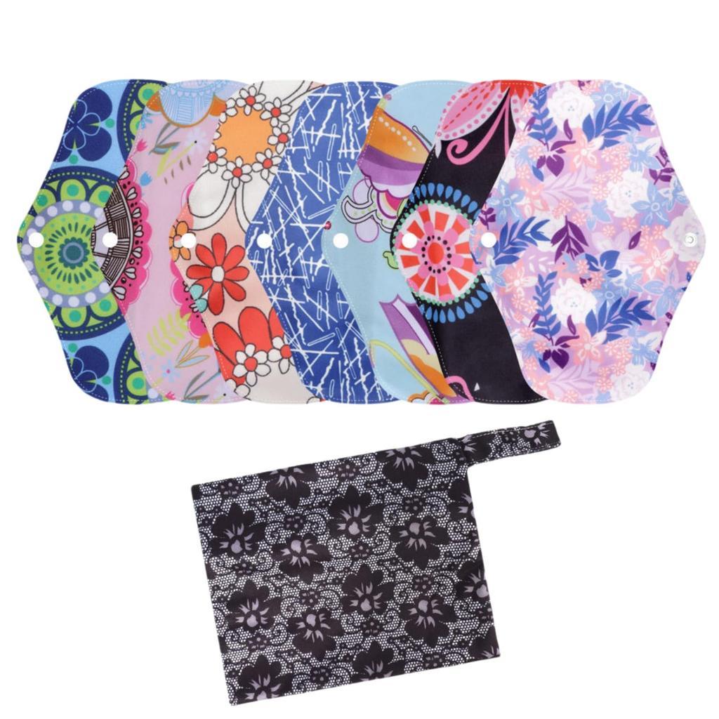 KUMUROETA Washable Cloth Sanitary Washable and Soft Cotton Sanitary Gentle on Bamboo Charcoal Sanitary Unbleached and Suitable for Periods and