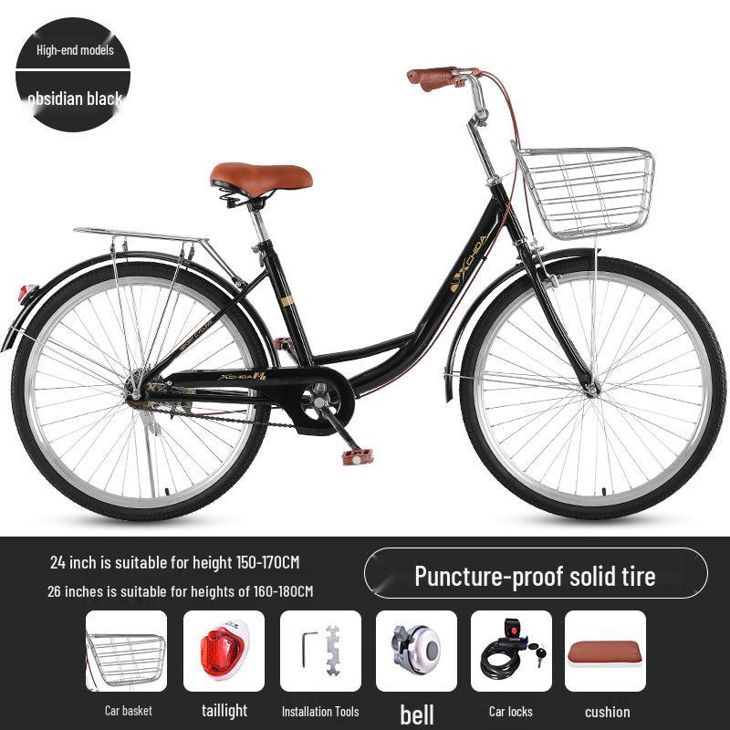 Women's 24-inch/26-inch Lightweight Commuter Bike with Solid Tires