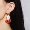 Halloween New Dripping Oil Cute Cartoon Ghost Pumpkin Earrings Fashion Commuter Personality Retro Niche Style