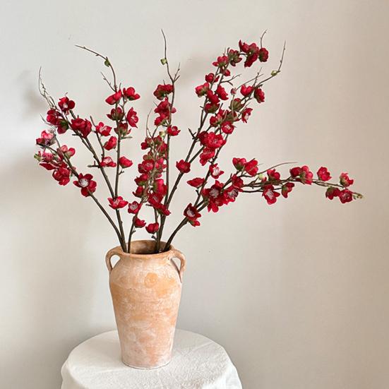 Artificial Cherry Blossom Branches 34.6 Inch Faux Plum Blossom Realistic Flower Arrangement for DIY Home Wedding Party Decor